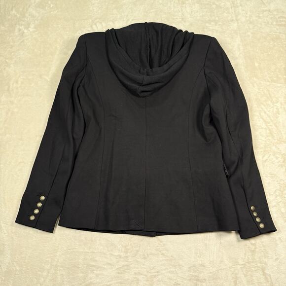 Evereve Dawson Black Hooded Dickey Blazer Jacket Women's Size Medium M - Picture 7 of 11